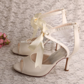 Victorian Peep Toe Lace up Boots